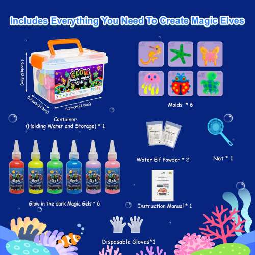 Hometwinkle™ Christmas Magic Glow In The Dark Water Elf Toy Kit